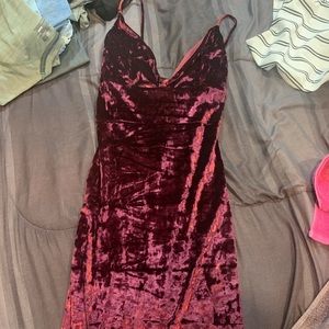 red velvent dress